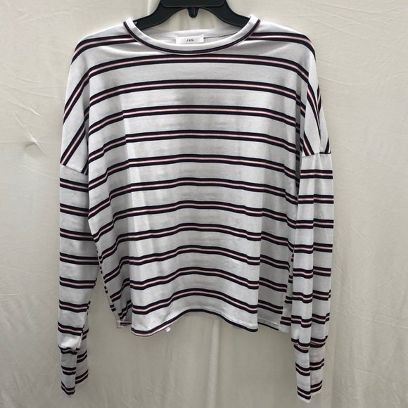 J&G black, white and red striped top - Picture 1 of 2